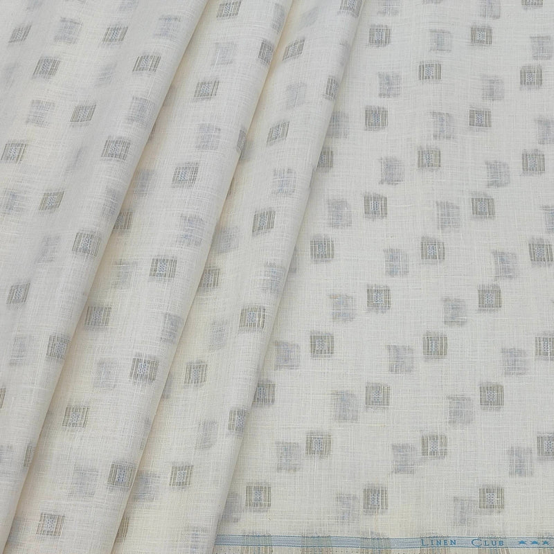 Shirt Fabric Linen Club Pure Linen Dobby Colour Ash Brown