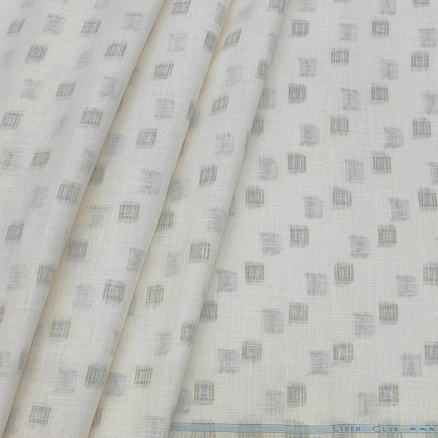Shirt Fabric Linen Club Pure Linen Dobby Colour Ash Brown