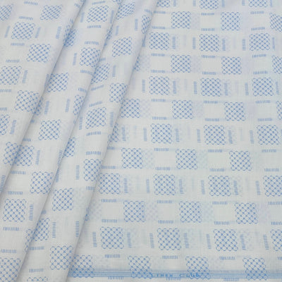 Shirt Fabric Linen Club Linen Blended Printed Colour Light Blue