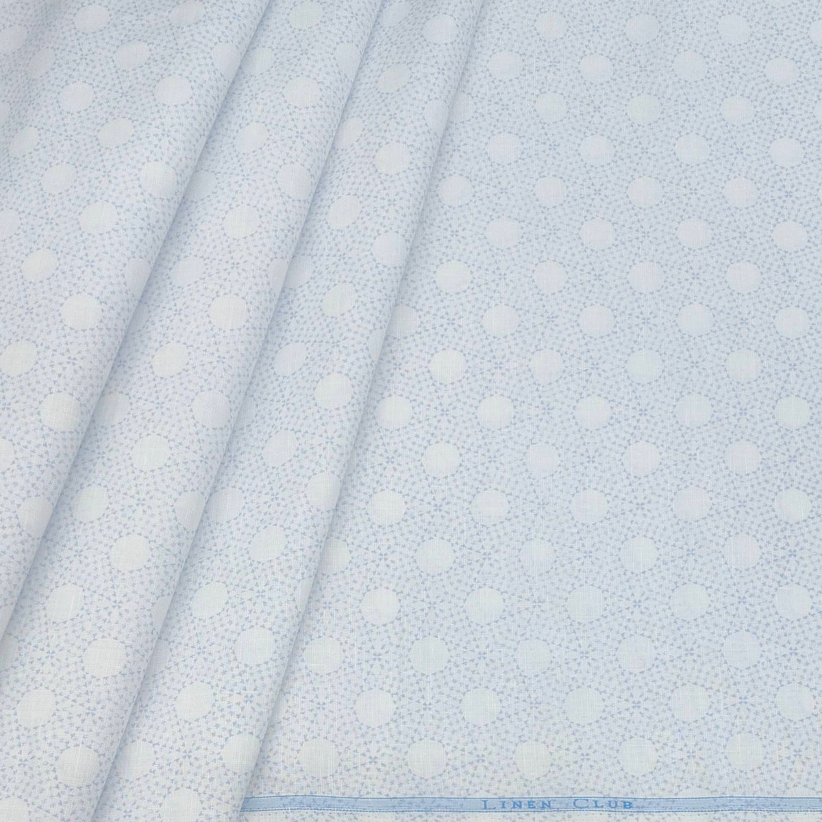 Shirt Fabric Linen Club Linen Blended Printed Colour Light Blue