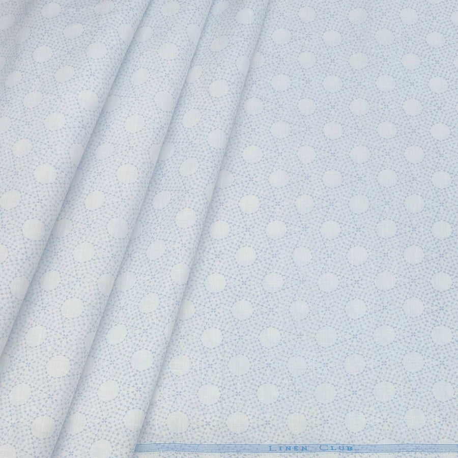 Shirt Fabric Linen Club Linen Blended Printed Colour Light Blue