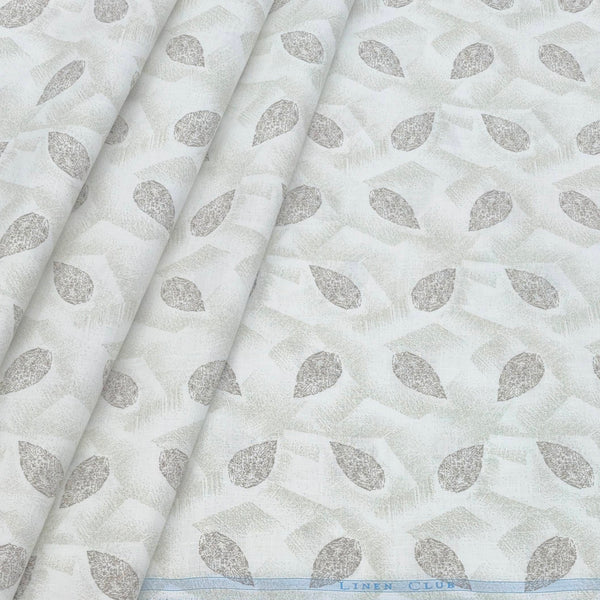 Shirt N kurta Fabric Linen Club Linen Blended Printed Colour Brown N Off White