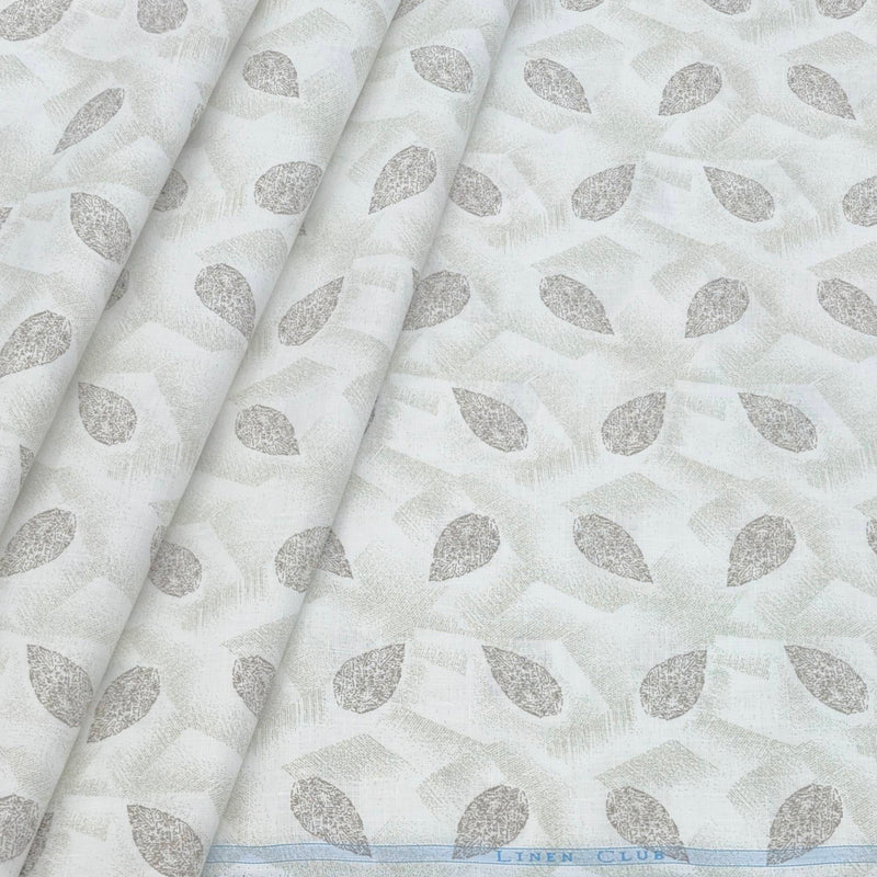 Shirt N kurta Fabric Linen Club Linen Blended Printed Colour Brown N Off White