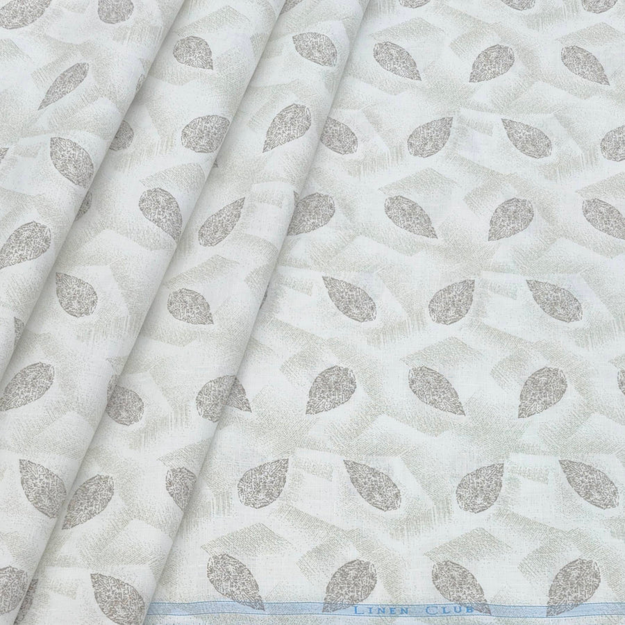 Shirt Fabric Linen Club Linen Blended Printed Colour Brown N Off White
