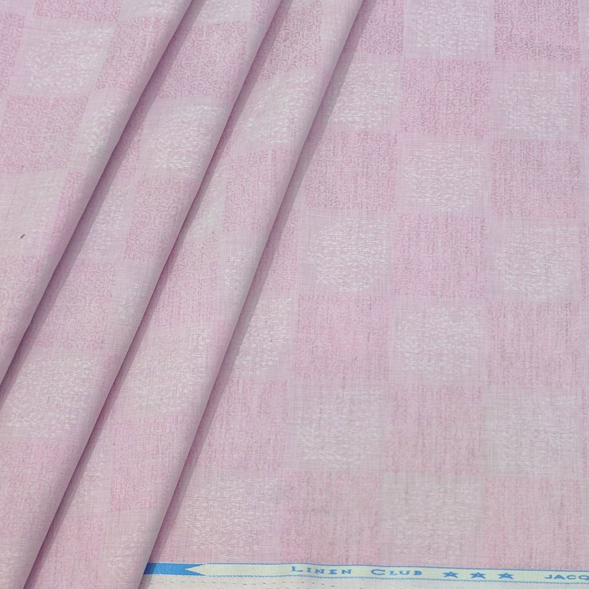 Shirt Fabric Linen Club Linen Blended Jacquard Colour Light Pink
