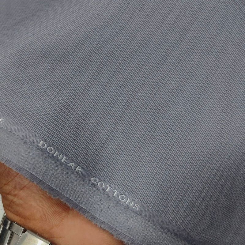 Trouser Fabric Donear Pure Cotton Textured Colour Greyish Blue