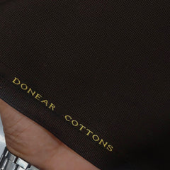 Trouser Fabric Donear Pure Cotton Textured Colour Dark Coffee
