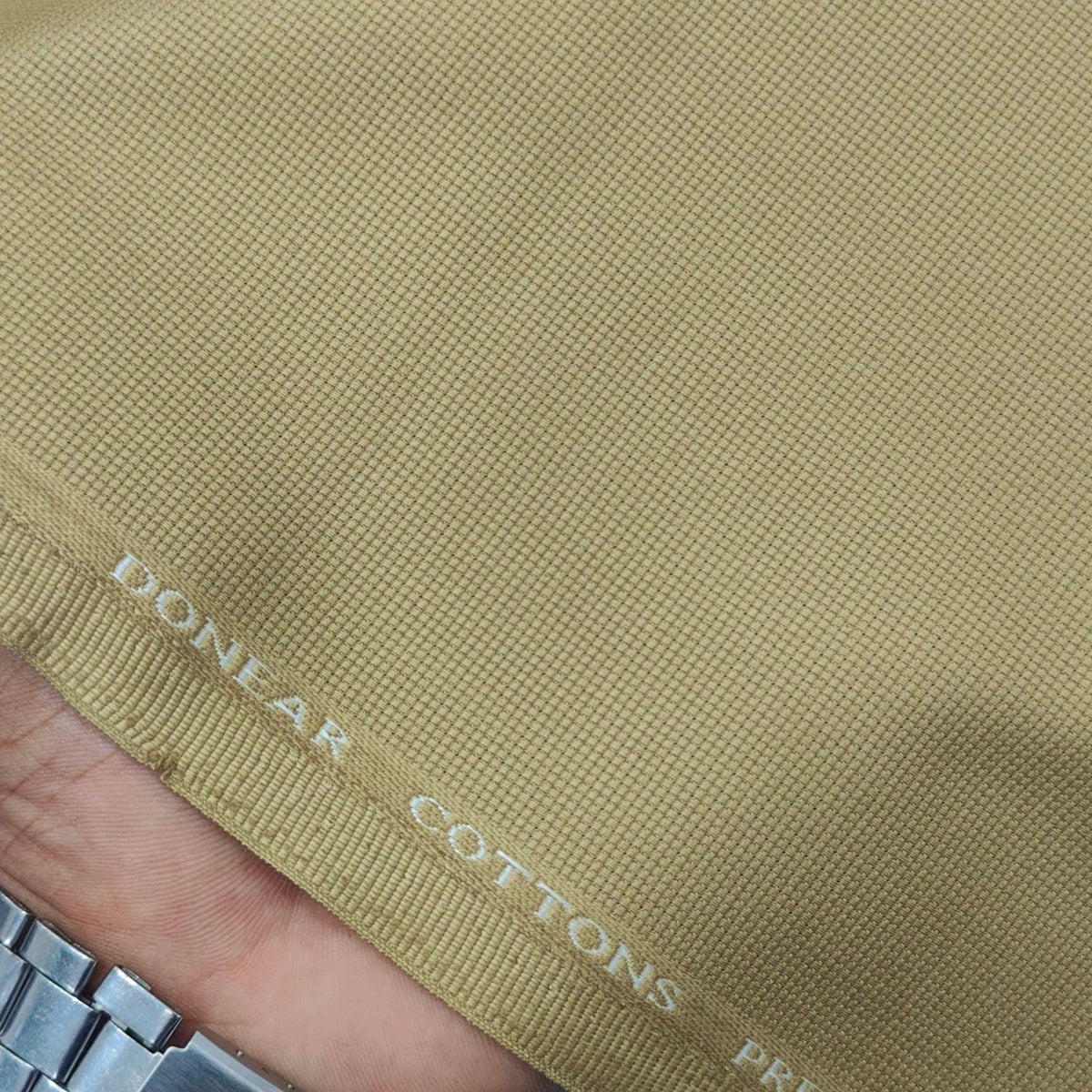 Trouser Fabric Donear Pure Cotton Textured Colour Beeswax Brown