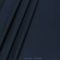 Trouser Fabric Donear Pure Cotton Plain Colour Dark Agean Blue