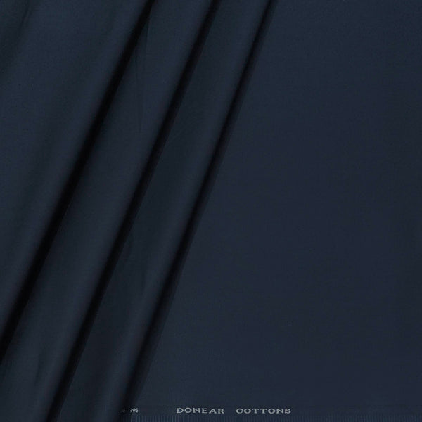 Trouser Fabric Donear Pure Cotton Plain Colour Dark Agean Blue