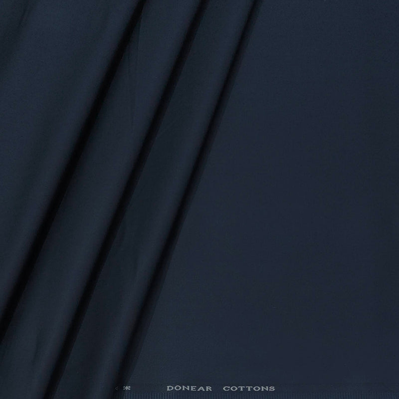 Trouser Fabric Donear Pure Cotton Plain Colour Dark Agean Blue