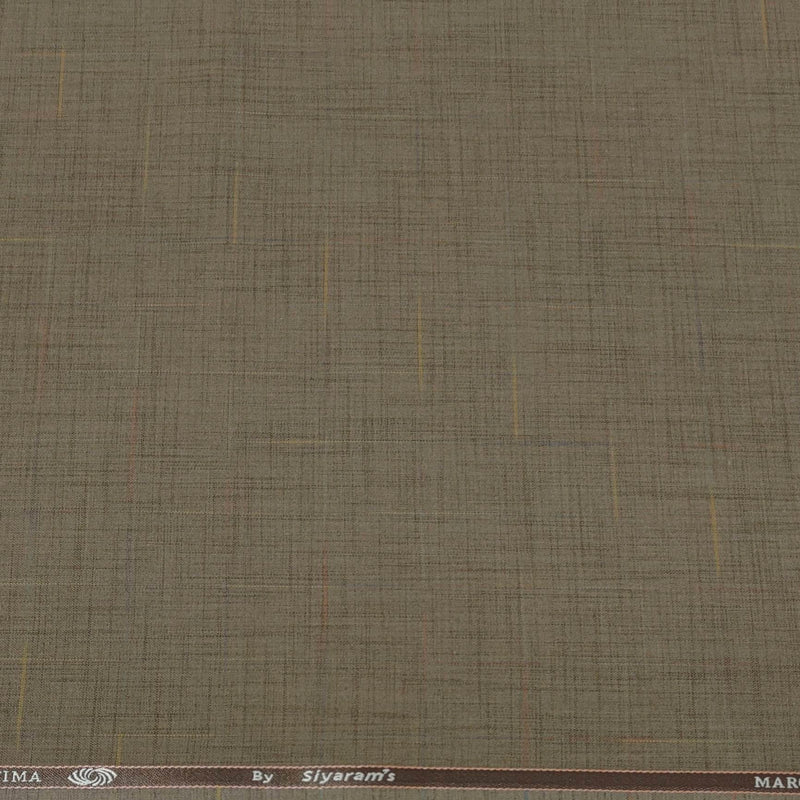Pant Shirt Combo Pack Siyaram Brown Pant, Lining Poly Cotton Brown N White Shirt Fabric