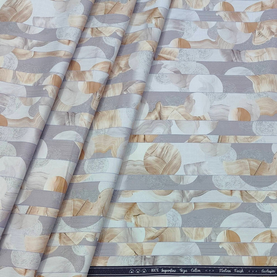 Shirt Fabric ManTire Giza Cotton Digital Print Colour Lavender
