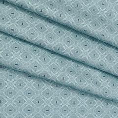 Shirt Fabric ManTire Giza Cotton Printed Colour Aqua Green