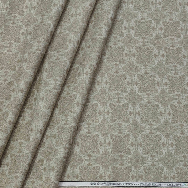 Shirt Fabric ManTire Giza Cotton Digital Print Colour Brown