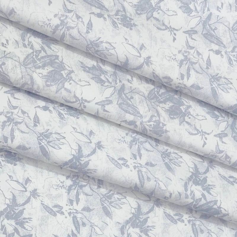 Shirt Fabric ManTire Giza Cotton Printed Colour Dusty Blue