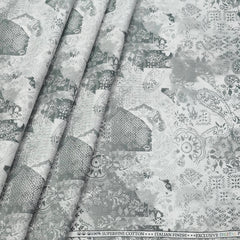 Shirt Fabric ManTire Giza Cotton Digital Print Colour Grey N White