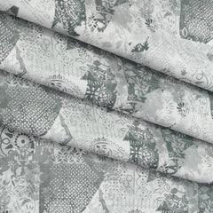 Shirt Fabric ManTire Giza Cotton Digital Print Colour Grey N White