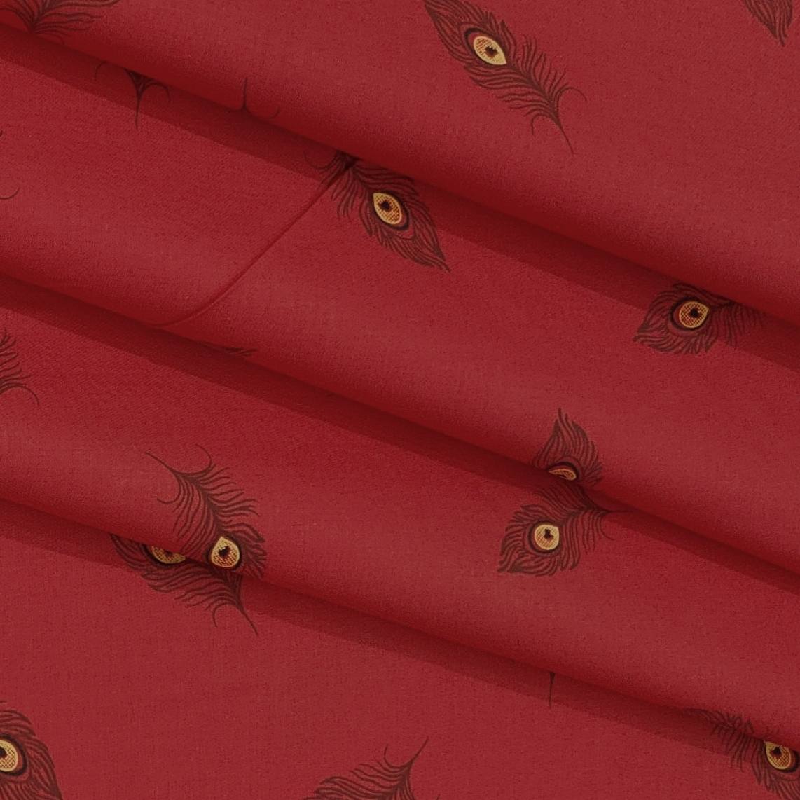 Shirt n Kurta Fabric Stiff Pure Cotton Print Premium Colour Red