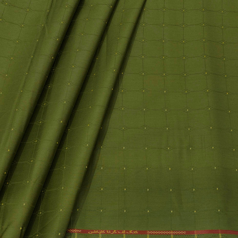 Shirt n Kurta Fabric Stiff Pure Cotton Check Premium Colour Maximum Green