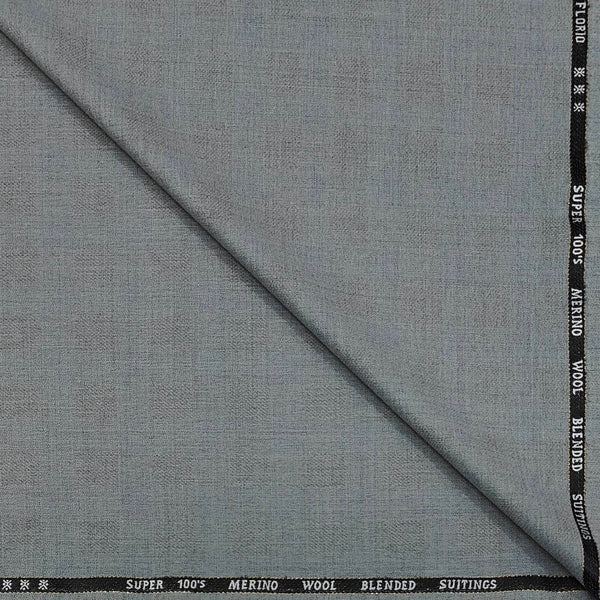 Trouser Fabric Canetti Italy Merino 100s Wool Blend Jacquard Check Colour Ash Grey