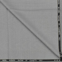 Trouser Fabric Canetti Italy Merino 100s Wool Blend Dobby Colour Light Grey