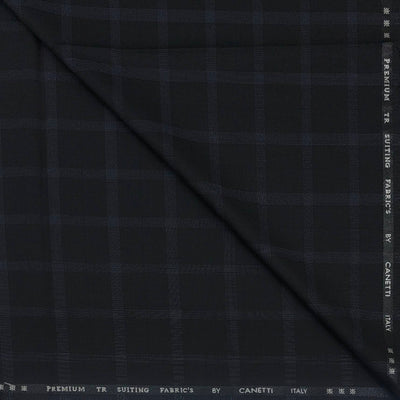 Trouser Fabric Canetti Italy Luxury TR Broad Check Colour Black