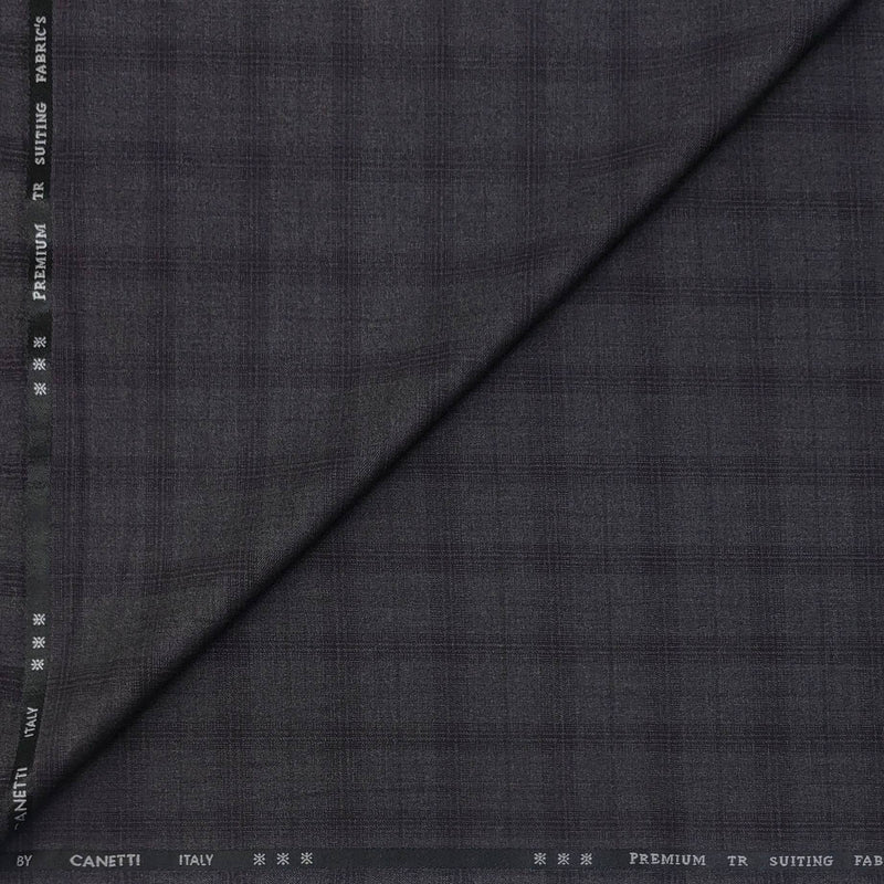 Trouser Fabric Canetti Italy Luxury TR Broad Check Colour Frost Lavender