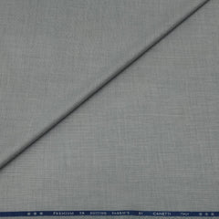 Trouser Fabric Canetti Italy Merino 100s Wool Blend Jacquard Check Colour Ash Grey