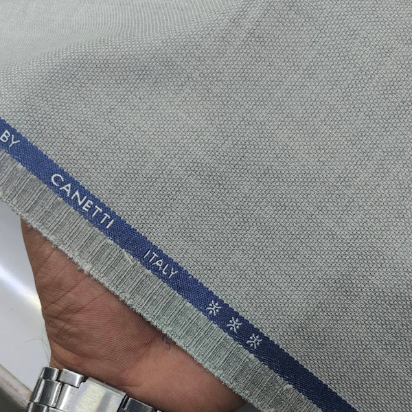 Trouser Fabric Canetti Italy Luxury TR Textured Colour Dull Grey