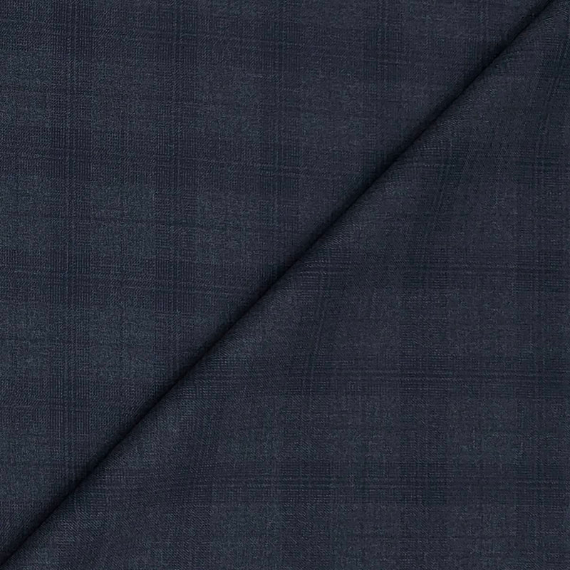 Trouser Fabric Canetti Italy Luxury TR Broad Check Colour Greyish Blue