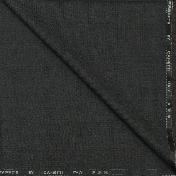 Trouser Fabric Canetti Italy Luxury TR Broad Check Colour Brownish Green