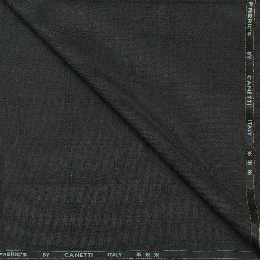 Trouser Fabric Canetti Italy Luxury TR Broad Check Colour Brownish Green