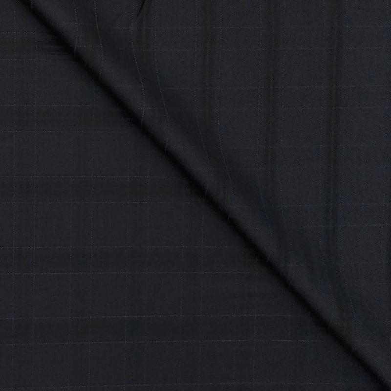Trouser Fabric Canetti Italy Luxury TR Check Colour Black N Dark Blue