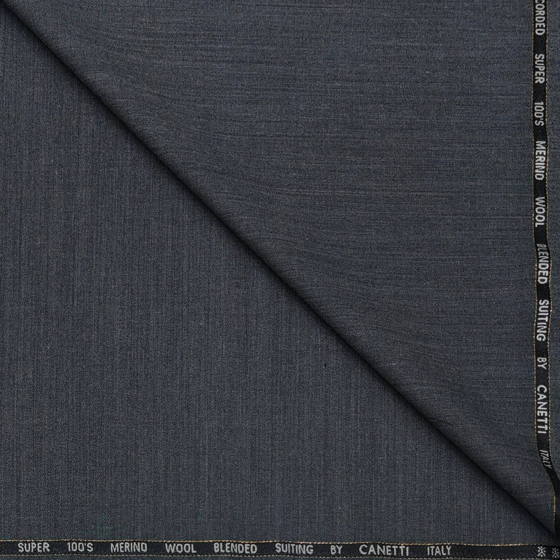 Trouser Fabric Canetti Italy Merino 100s Wool Blend Slub Colour Grey