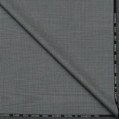 Trouser Fabric Canetti Italy Merino 100s Wool Blend Pin Check Colour Greenish Grey