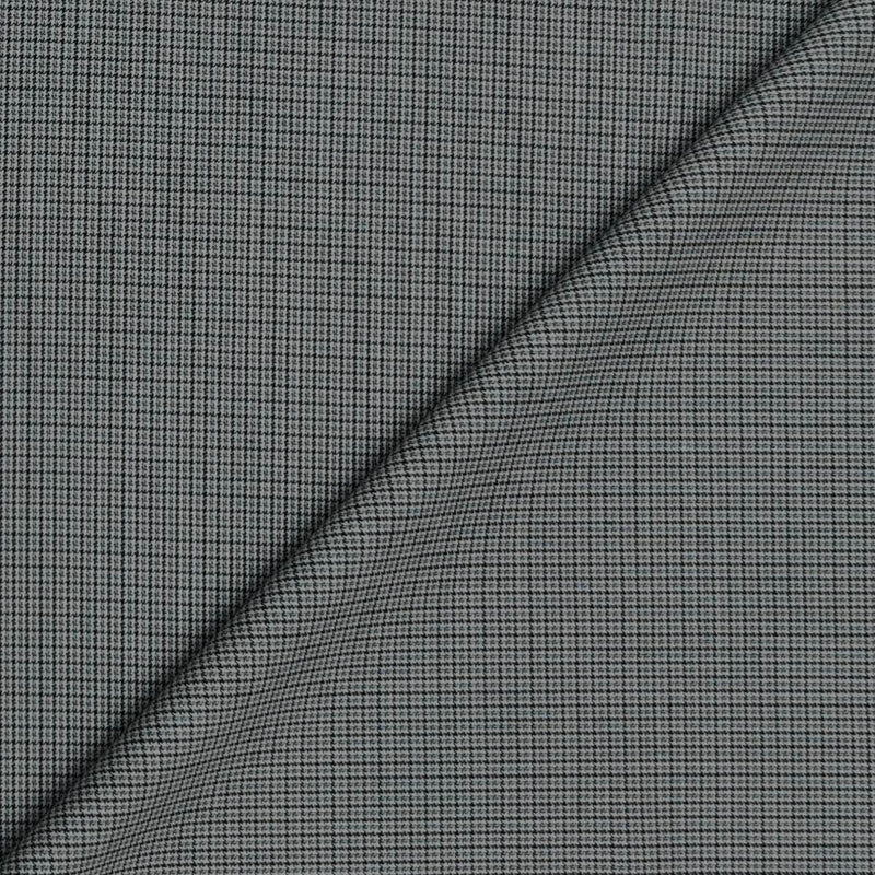 Trouser Fabric Canetti Italy Merino 100s Wool Blend Pin Check Colour Greenish Grey