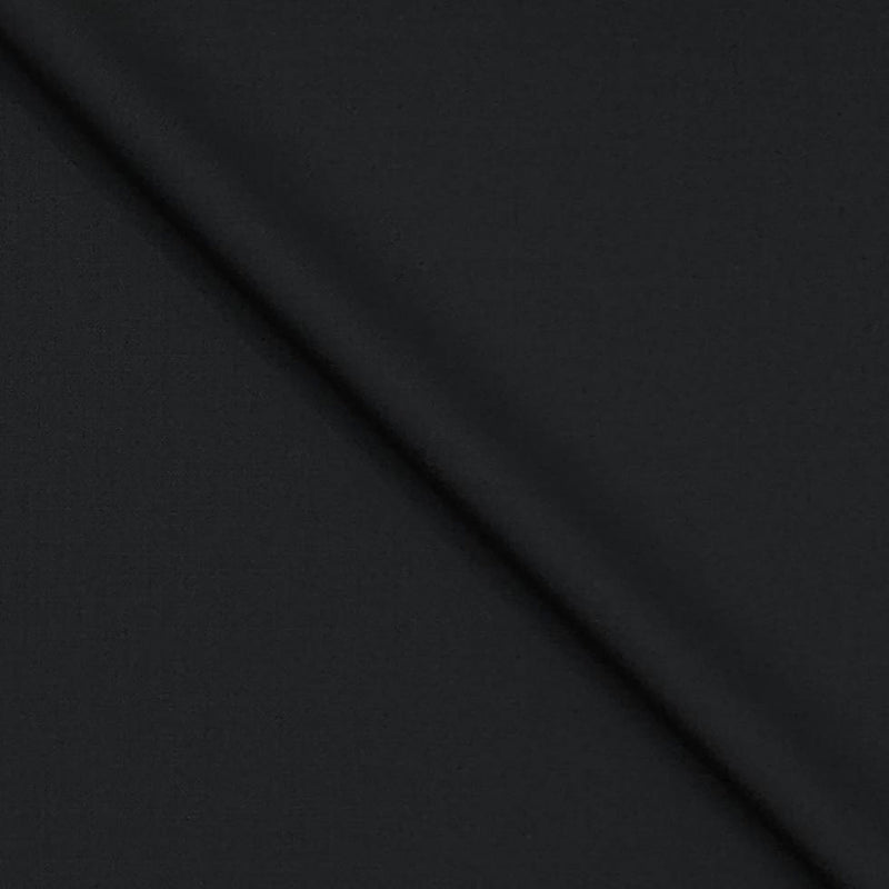 Trouser Fabric Canetti Italy Merino 100s Wool Blend Plain Colour Black
