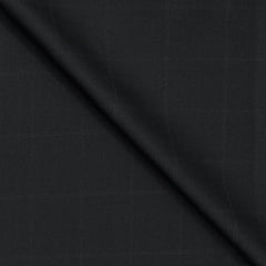 Trouser Fabric Canetti Italy Merino 100s Wool Blend Check Colour Crow Black