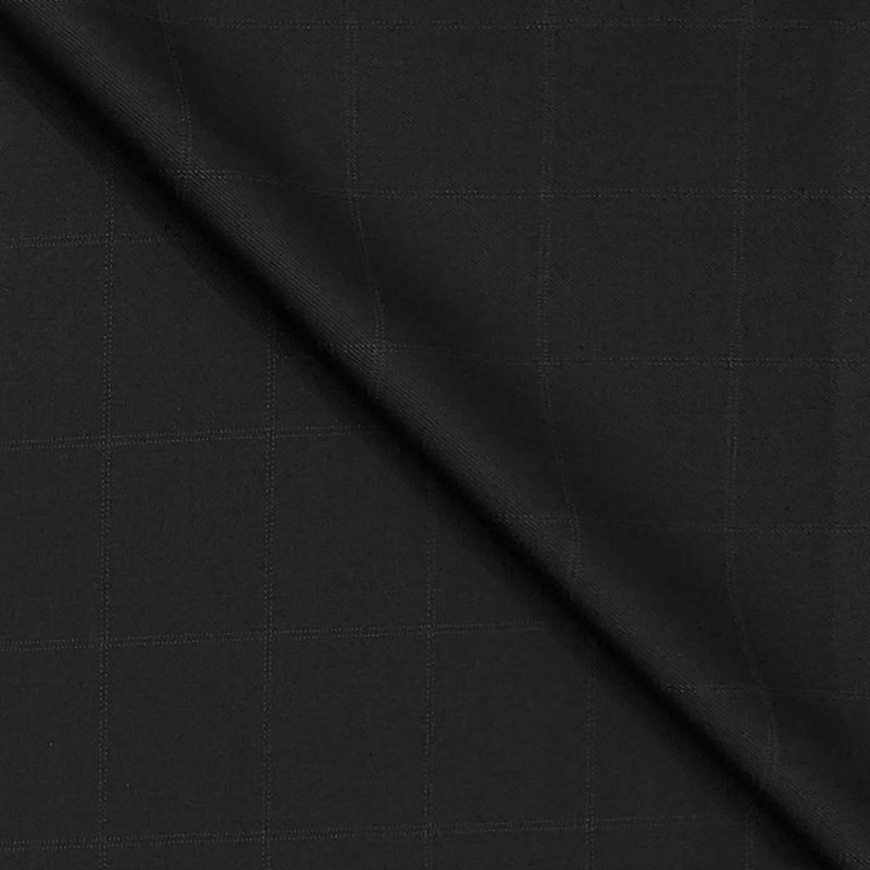Trouser Fabric Canetti Italy Merino 100s Wool Blend Check Colour Crow Black