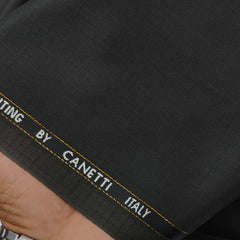 Trouser Fabric Canetti Italy Merino 100s Wool Blend Pin Check Colour Dull Brown