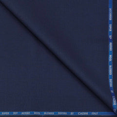 Trouser Fabric Canetti Italy Merino 100s Wool Blend Check Colour Royal Blue