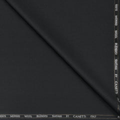 Trouser Fabric Canetti Italy Merino 100s Wool Blend Self Lining Colour Black