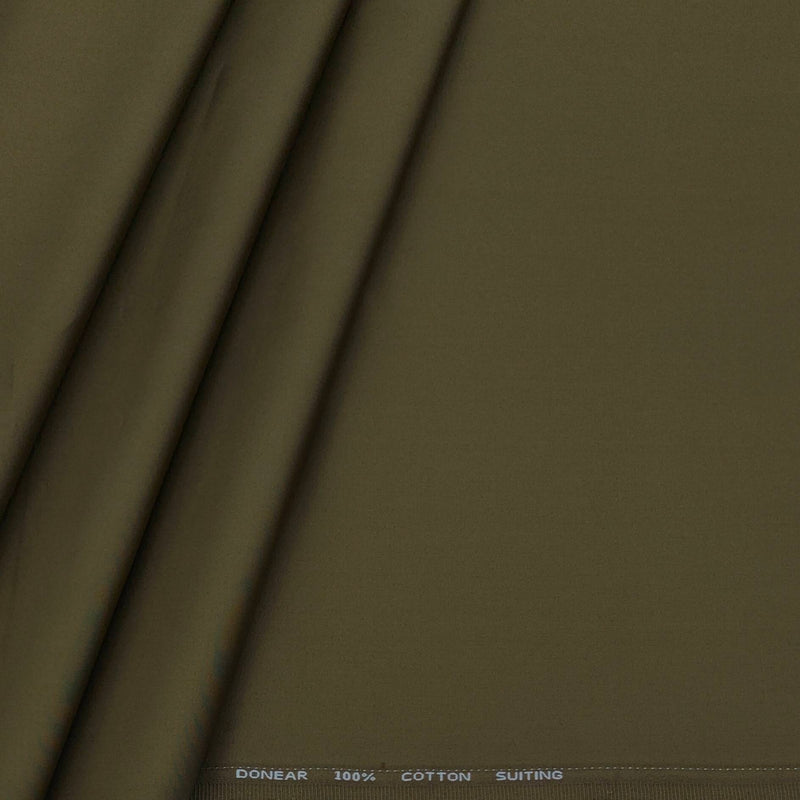 Trouser Fabric Donear Pure Cotton Plain Colour Dark Brown