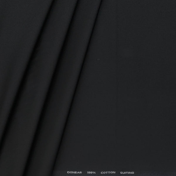Trouser Fabric Donear Pure Cotton Plain Colour Black