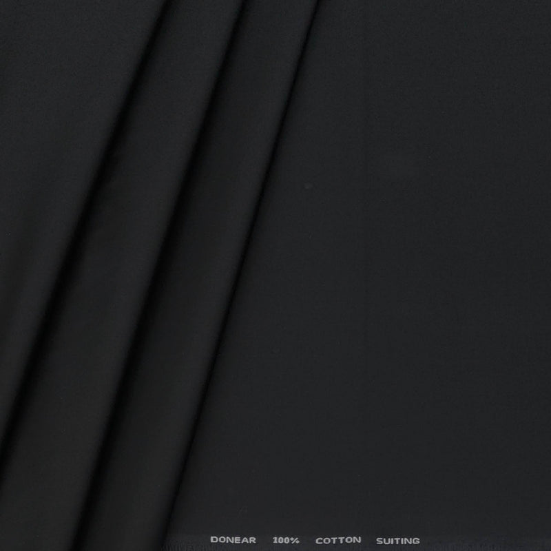 Trouser Fabric Donear Pure Cotton Plain Colour Black
