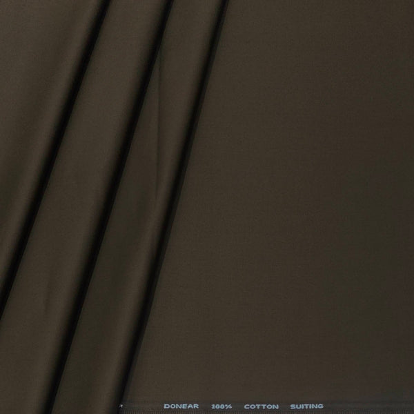 Trouser Fabric Donear Pure Cotton Plain Colour Dark Coffee