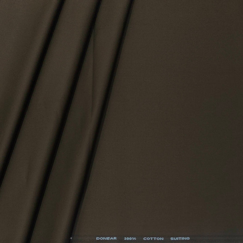 Trouser Fabric Donear Pure Cotton Plain Colour Dark Coffee