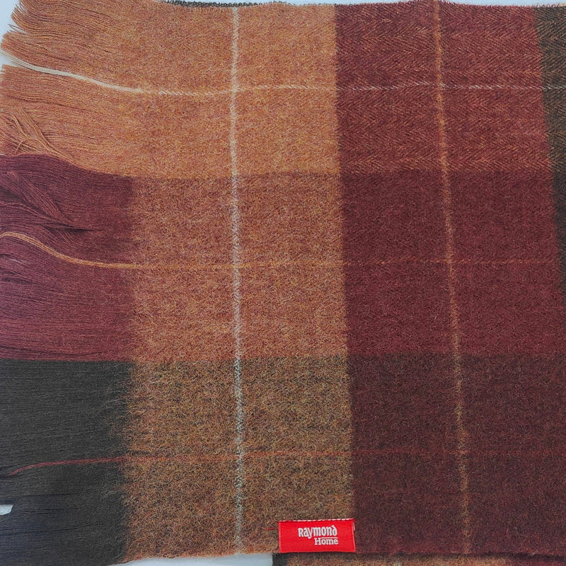 Raymond Pure Wool Muffler Colour Red N Brown, Multicolour