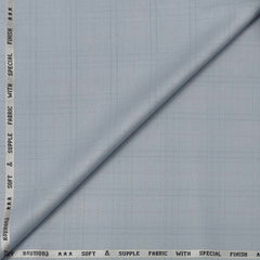Suit Fabri Raymond Poly Viscose Broad Check Color Silver